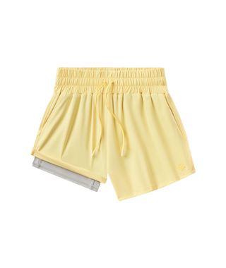 Womens Lined Hybrid Shorts • Lemon Drop