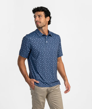 Uplands Unleashed Printed Polo • Midnight Navy