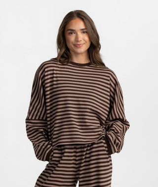 On The Line LS Top • Chocolate Bark