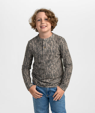 Boys Max Comfort Henley LS • Tree Bark