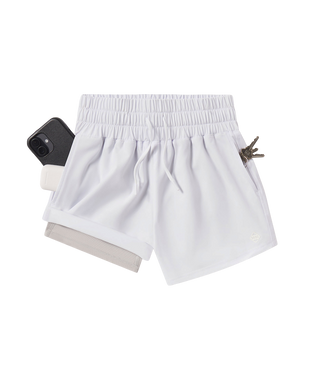 Womens Lined Hybrid Shorts • Bright White