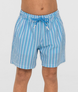 Boys Clubhouse Seersucker Swim Shorts • Coastal Breeze