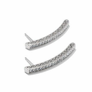 Meridian Geo Bar Post Earrings • Silver