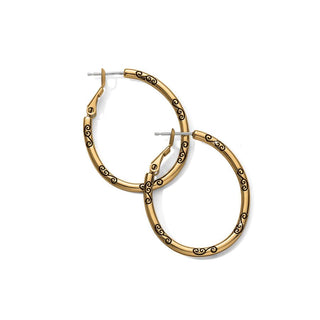 Oval Hoop Charm Earrings • Gold