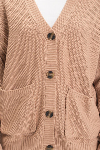 Holland Oversized Knit Buttoned Cardigan • Dark Taupe
