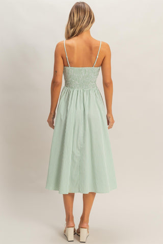 Striped Spaghetti Strap Dress