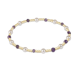 Extends Pearl Sincerity Pattern 4mm Bead Bracelet • Amethyst