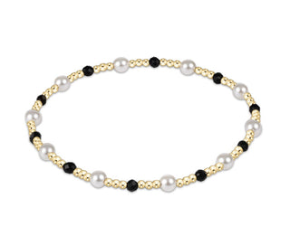 Extends Pearl Sincerity Pattern 4mm Bead Bracelet • Faceted Onyx