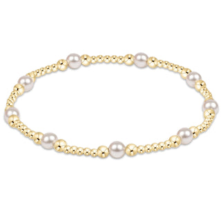 Classic Purpose Pattern 4mm Bead Bracelet • Pearl