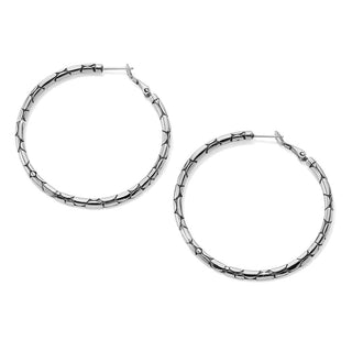Pebble Large Hoop Earrings • Silver