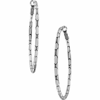 Pebble Large Oval Hoop Earrings • Silver