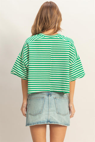 Striped Button-Up Tee