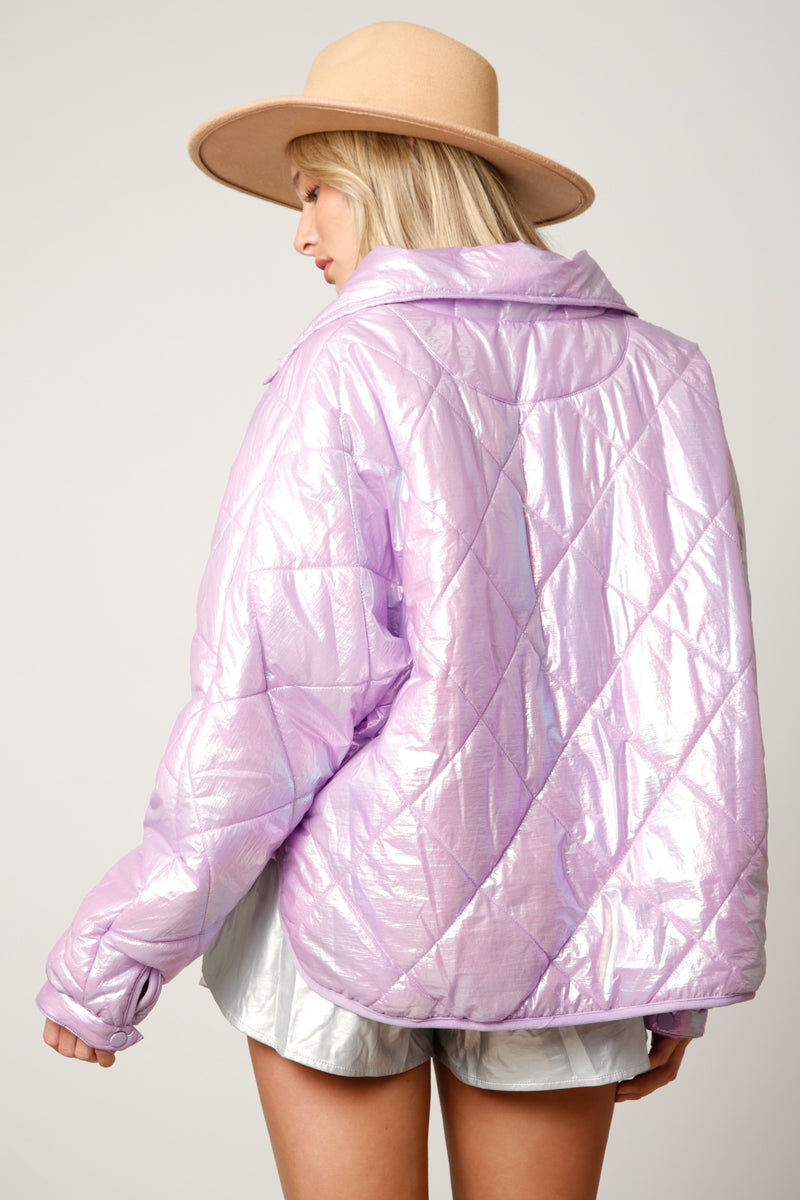 Pearlescent Quilt Jacket • Lilac