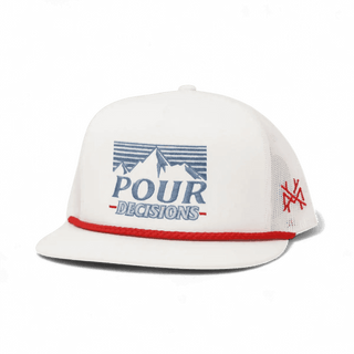 Pour Decisions Snapback Hat • Flat Bill White