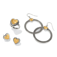 Pretty Tough Petite Two Tone Heart Post Earrings