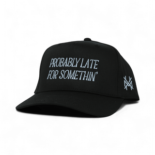 Probably Late Snapback Hat • Retro Black