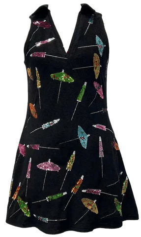 QOS Terry Cocktail Dress • Black