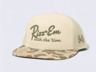 Rizz Em With The Tism Snapback Hat • Natural