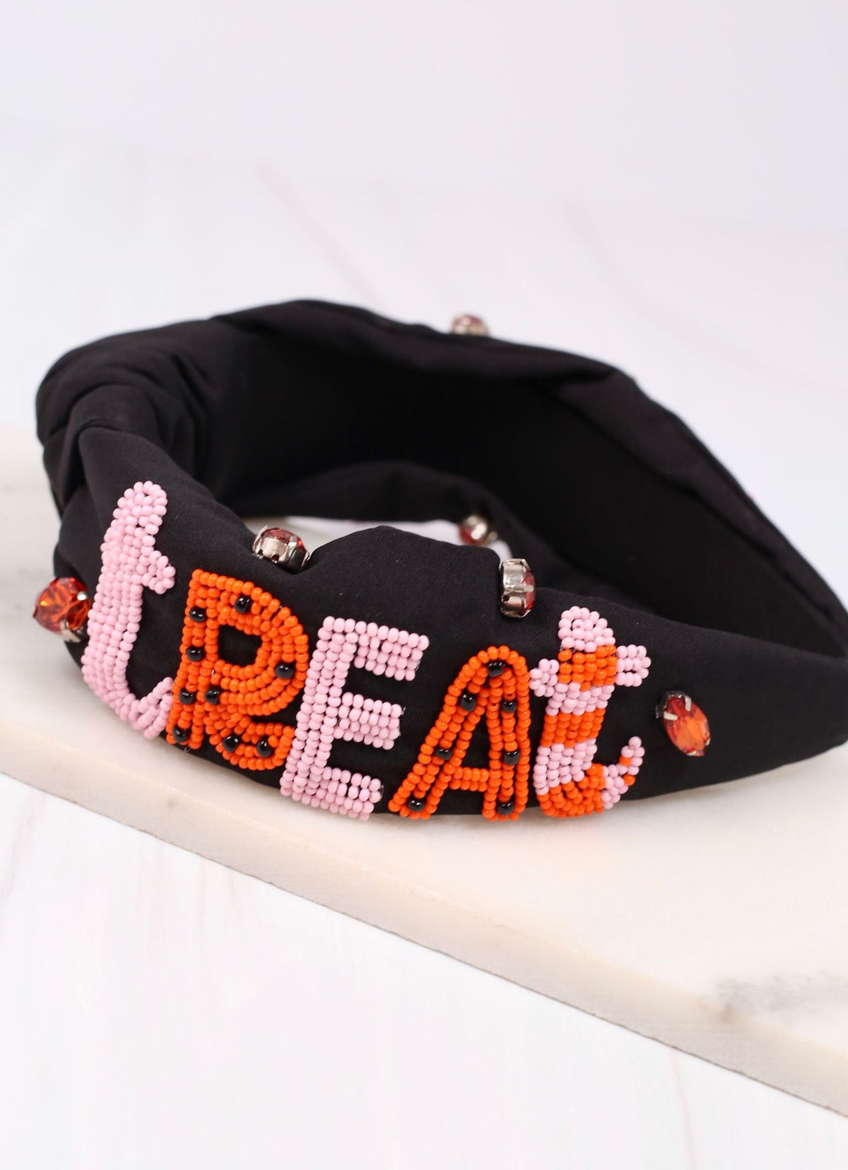 Trick or Treat Beaded Headband • Black