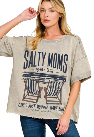 Salty Moms Beach St. Simon's Graphic Tee • Slate