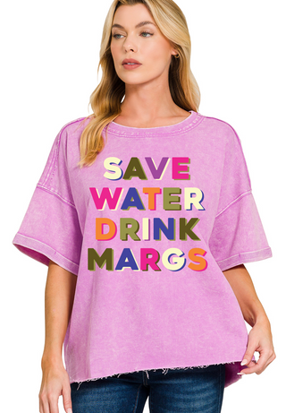 Save Water Drink Margs Graphic Tee • Purple