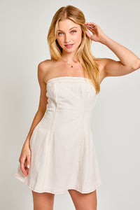 Nashville Stroll Mini Dress • White Denim