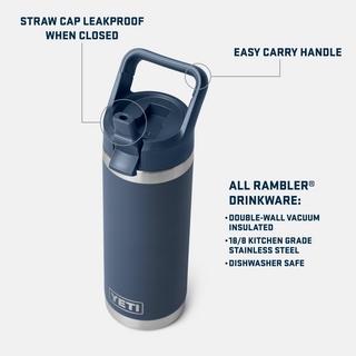 Rambler® 18oz Straw Bottle + Color-Match Cap • Rescue Red