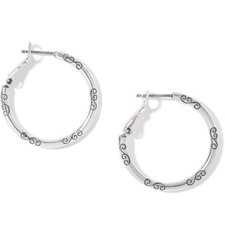 Small Hoop Charm Earrings • Silver