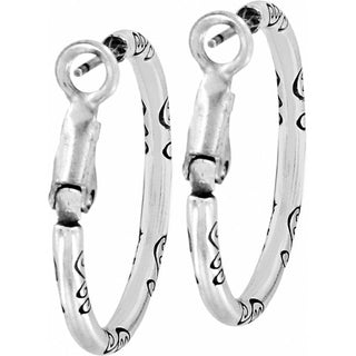 Small Hoop Charm Earrings • Silver