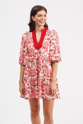 The Tory Dress -Georgia Botanicals/Georgia Red