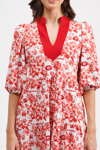 The Tory Dress -Georgia Botanicals/Georgia Red