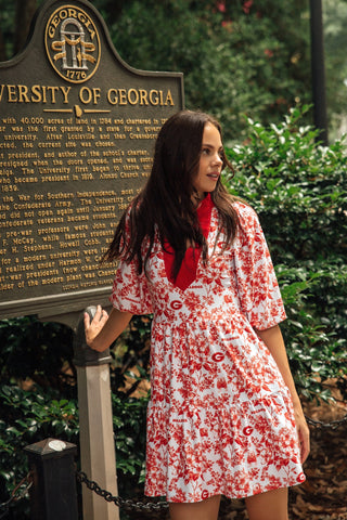 The Tory Dress -Georgia Botanicals/Georgia Red
