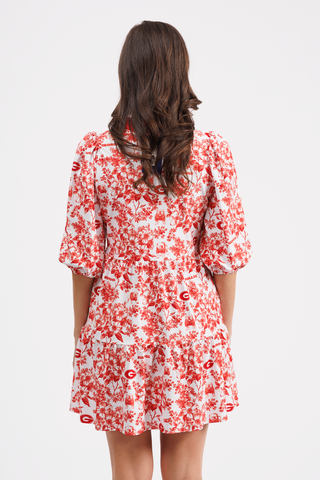 The Tory Dress -Georgia Botanicals/Georgia Red