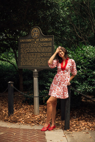 The Tory Dress -Georgia Botanicals/Georgia Red
