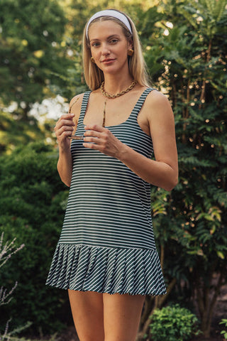 The Lucille Dress - Rosemary Stripe
