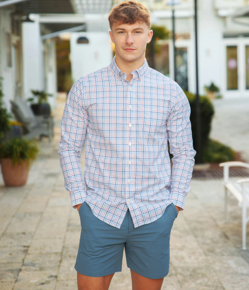 Samford Check LS Button Down • Blue Pearl