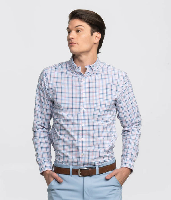 Samford Check LS Button Down • Blue Pearl