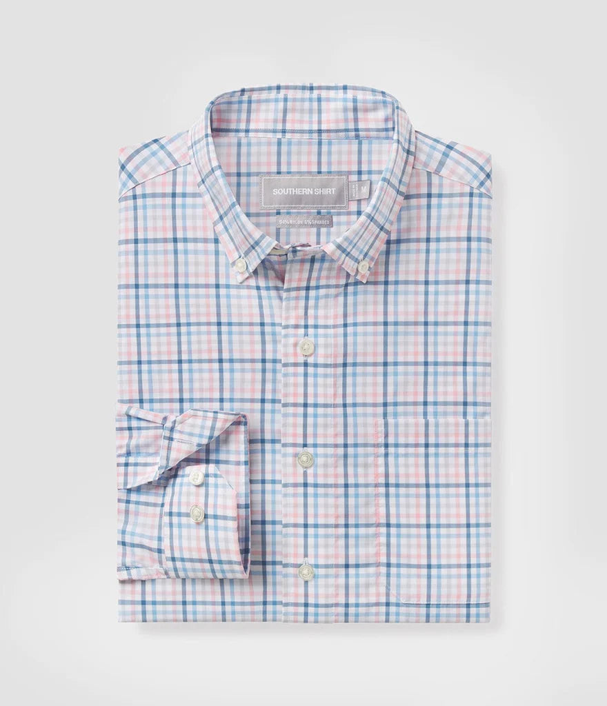 Samford Check LS Button Down • Blue Pearl