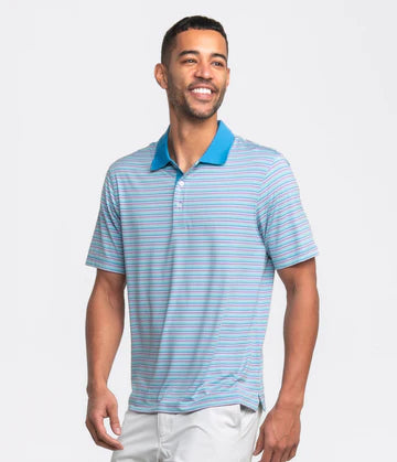 Somerset Stripe Polo • Tropical Teal