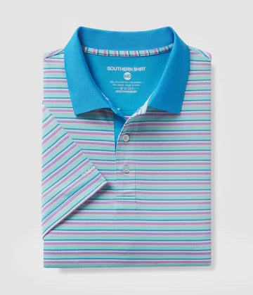 Somerset Stripe Polo • Tropical Teal