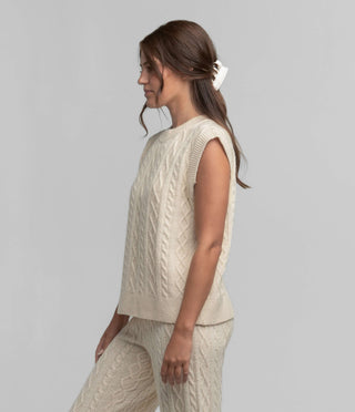 Comfy Cozy Sweater Vest - Parchment