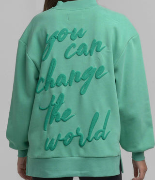 Youth Girls Puff Print Sweatshirt - Aloe