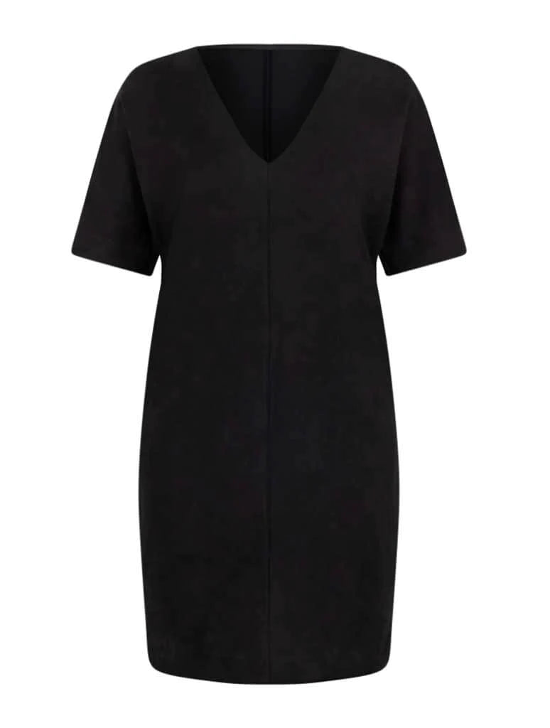 Faux Suede Column Dress • Black