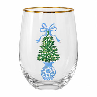 Stemless Wine Glass • Winter Pines