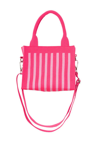 Structured Mini Tote • Hot Pink Stripes