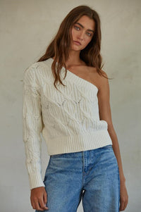 Audrey Cold Shoulder Sweater • Ivory