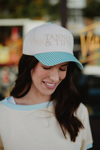 Tanned & Tipsy Vintage Hat • Aqua