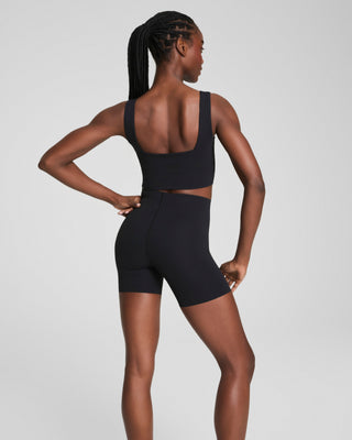 Spanx® Boostup Cropped Square Neck Shelf Tank • Very Black