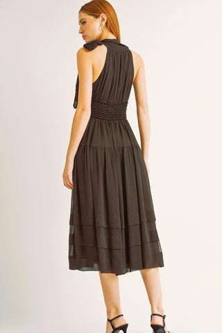 Aurora Chiffon Maxi Dress • Dark Brown