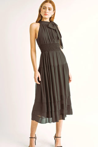Aurora Chiffon Maxi Dress • Dark Brown